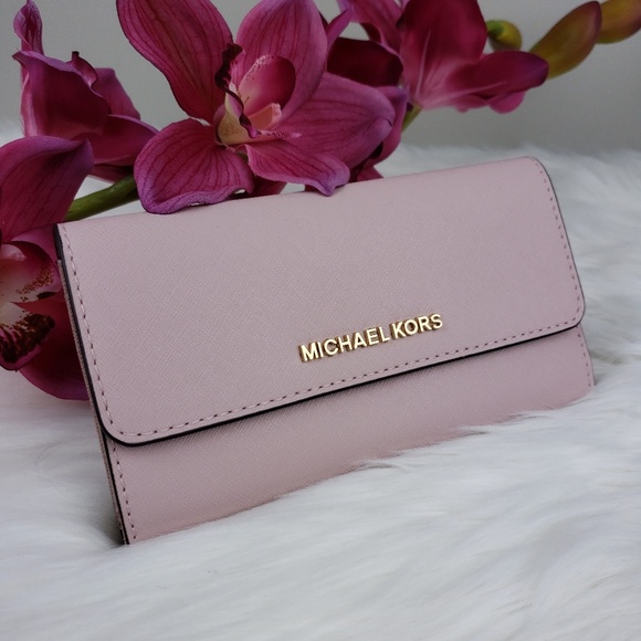 🌺NWT Michael Kors LG Trifold Wallet Blossom Pink - Picture 2 of 7